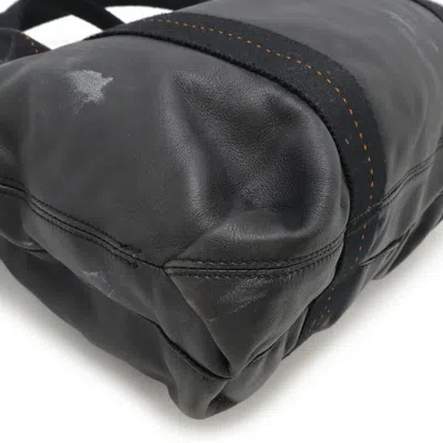 Pre-owned Hermes Caravan Horizontal Black Orange Veau Derma Shoulder Bag Tote Bag ()
