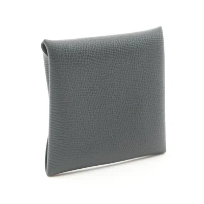 Pre-owned Hermes Green Epsom Leather Coin Purse/coin Case ()