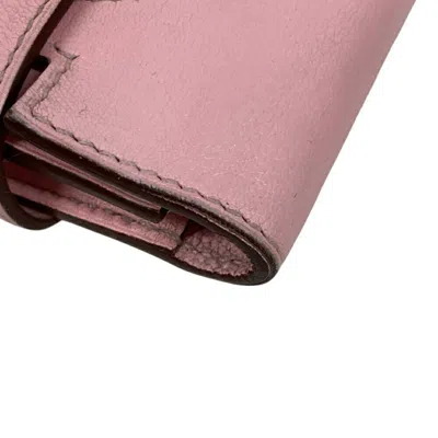 Pre-owned Hermes Pink Swift Leather Long Wallet (bi-fold) ()