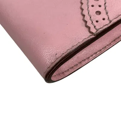 Pre-owned Hermes Pink Swift Leather Long Wallet (bi-fold) ()