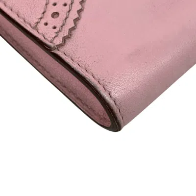 Pre-owned Hermes Pink Swift Leather Long Wallet (bi-fold) ()