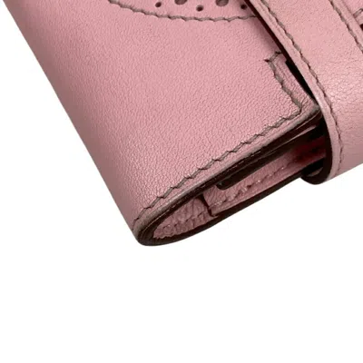 Pre-owned Hermes Pink Swift Leather Long Wallet (bi-fold) ()