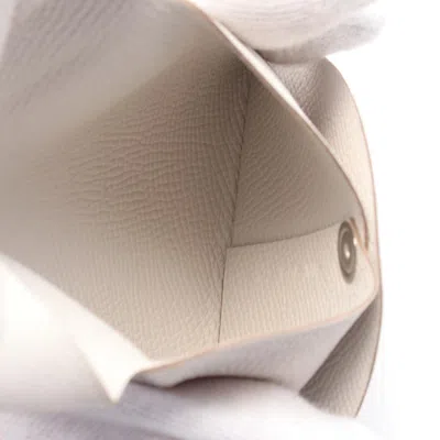 Pre-owned Hermes White Epsom Leather Coin Purse/coin Case ()