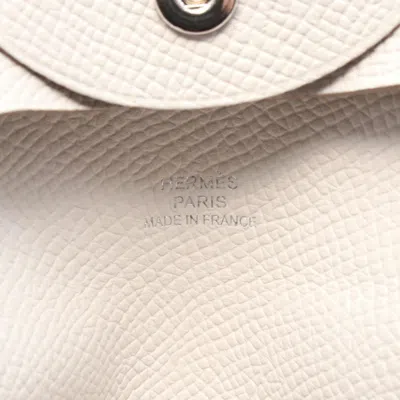 Pre-owned Hermes White Epsom Leather Coin Purse/coin Case ()