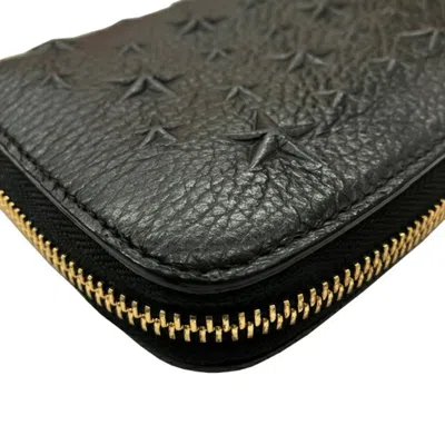 Pre-owned Jimmy Choo Black Leather Long Wallet (bi-fold) ()
