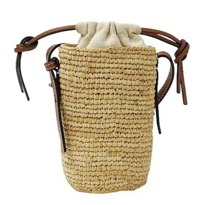 Pre-owned Loewe Beige Brown Raffia Shoulder Bag ()
