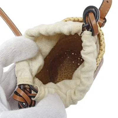 Pre-owned Loewe Beige Brown Raffia Shoulder Bag ()