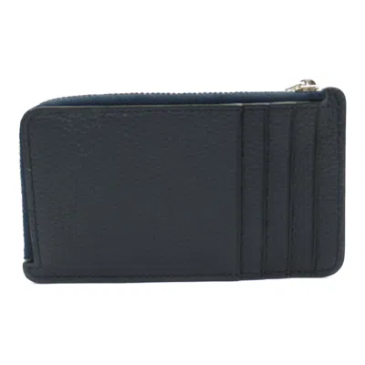 Pre-owned Loewe Navy Silver Leather Coin Purse/coin Case () In Multi