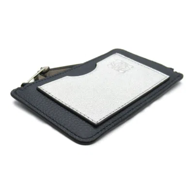 Pre-owned Loewe Navy Silver Leather Coin Purse/coin Case () In Multi