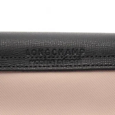 Pre-owned Longchamp Black Pink Canvas Leather Tote Bag ()