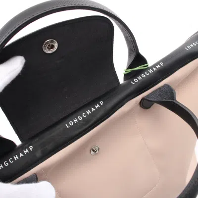Pre-owned Longchamp Black Pink Canvas Leather Tote Bag ()