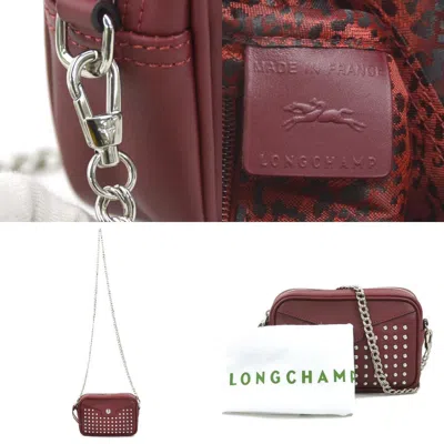 Pre-owned Longchamp Dark Red Leather Shoulder Bag ()