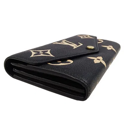 Pre-owned Louis Vuitton Beige Black Monogram Empreinte Long Wallet (bi-fold) () In Multi
