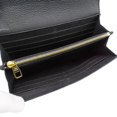 Pre-owned Louis Vuitton Beige Black Monogram Empreinte Long Wallet (bi-fold) () In Multi