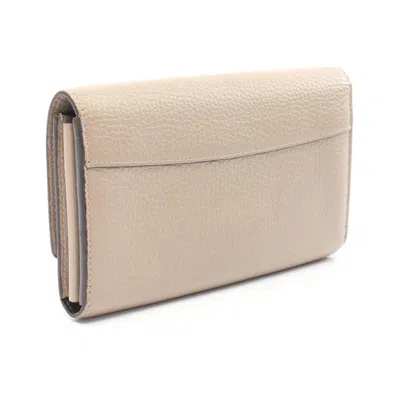Pre-owned Louis Vuitton Beige Leather Long Wallet (bi-fold) () In Sand
