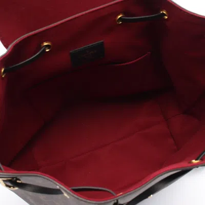 Pre-owned Louis Vuitton Black Brown Monogram Coated Canvas Backpack ()