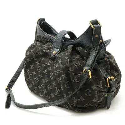 Pre-owned Louis Vuitton Black Noir Monogram Denim Shoulder Bag ()