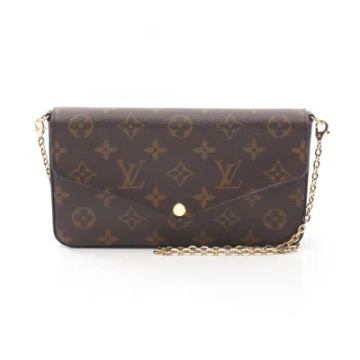 Pre-owned Louis Vuitton Brown Coated Canvas Pvc Monogram Leather Pochette Shoulder Bag ()