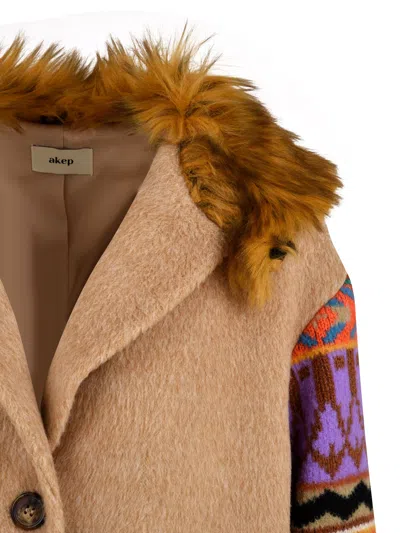 Akep Coats Camel In Gray