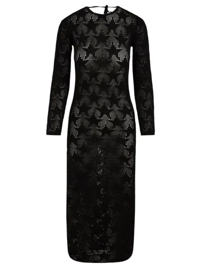 Akep Long Knitted Dress In Black