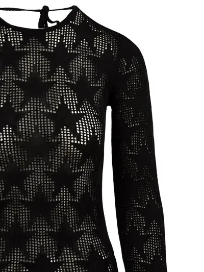 Akep Long Knitted Dress In Black