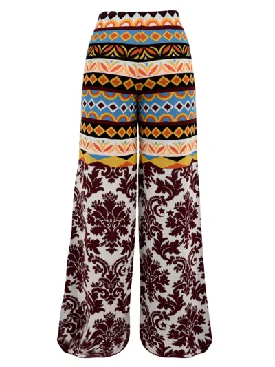 Akep Trousers Multi Colour In Burgundy