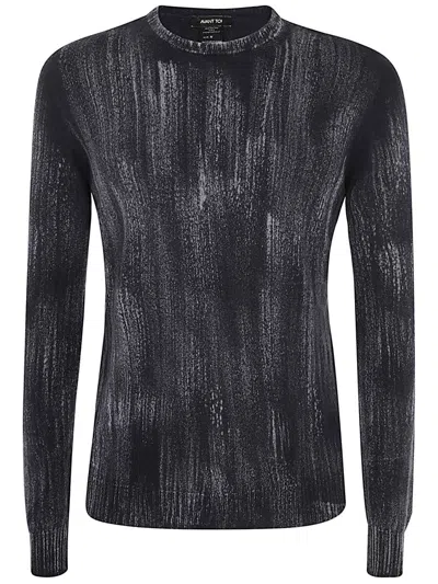 Avant Toi Tonal Effect Round Neck Reversible Pullover Clothing In Gold