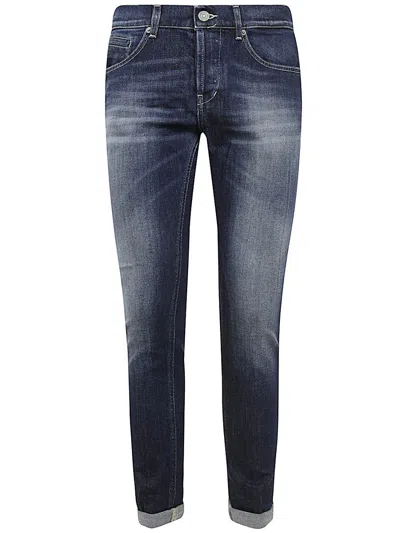 Dondup Dian Belt Loop Contrast Stitching Trousers In Blue