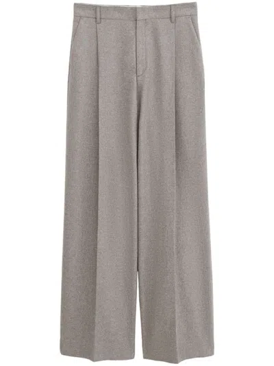 Filippa K Wide Pleated Flannel Trousers Clothing In Gray