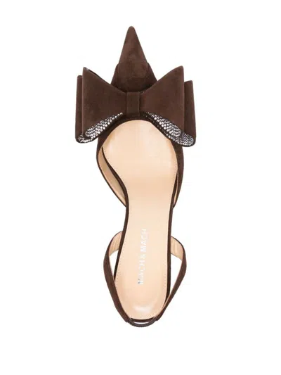 Mach&mach Mach & Mach Le Cadeau Kitten Heel Slingback Shoes In Brown
