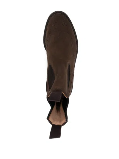 Tricker's Henry Beatles Commando Sole Shoes In Gray