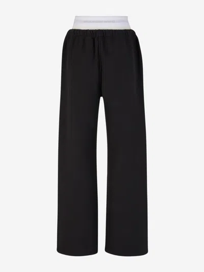 Alexander Wang High Waisted Pleated Pant With Logo Elastic By Alexande In Black