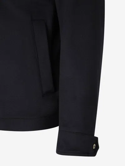Herno Wool And Cashmere Overshirt In Blue
