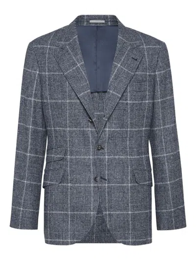 Brunello Cucinelli Deconstructed Cavallo Blazer In Blue