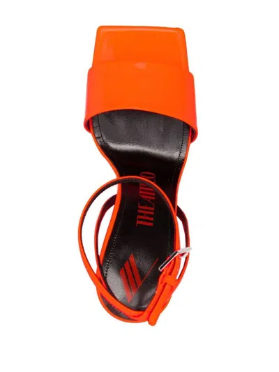 Attico The  Cheope Synthetic Patent Sandals In Orange