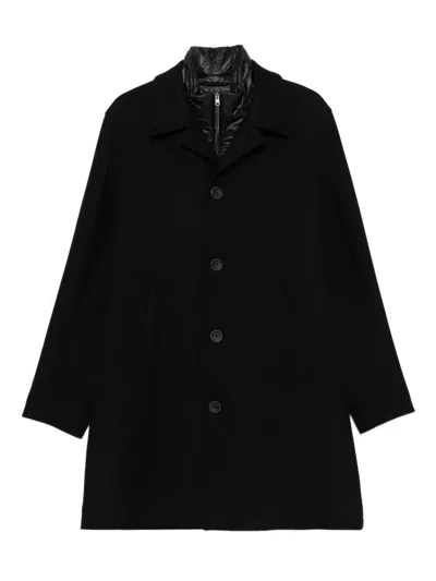 Herno Single-breasted Padded Coat In Black