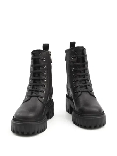 Hogan 20mm Lace-up Platform Boots In Black