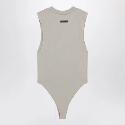 Fear Of God Essential Sleeveless Greige Cotton-blend Bodysuit In Gray