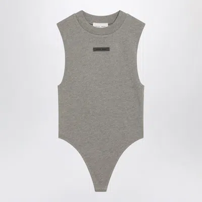 Fear Of God Essential Sleeveless Cotton-blend Bodysuit In Gray