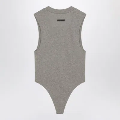 Fear Of God Essential Sleeveless Cotton-blend Bodysuit In Gray