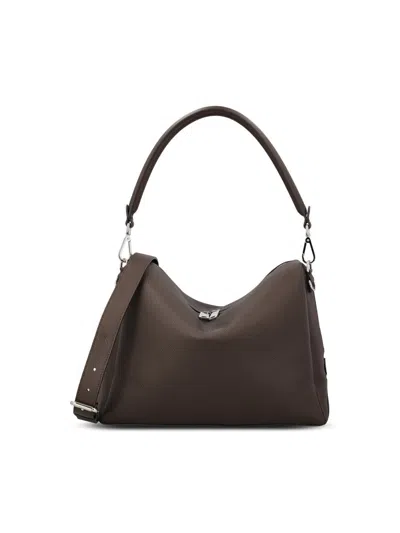 Fendi Large Shoulder Bag With Adjustable Strap In Brown