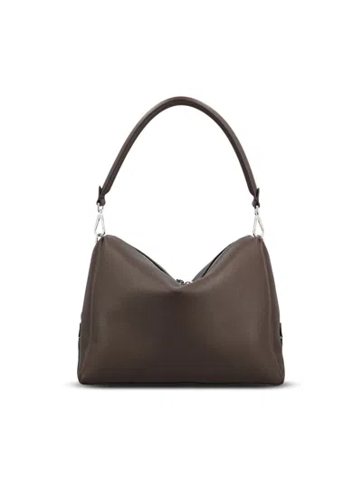Fendi Large Shoulder Bag With Adjustable Strap In Brown