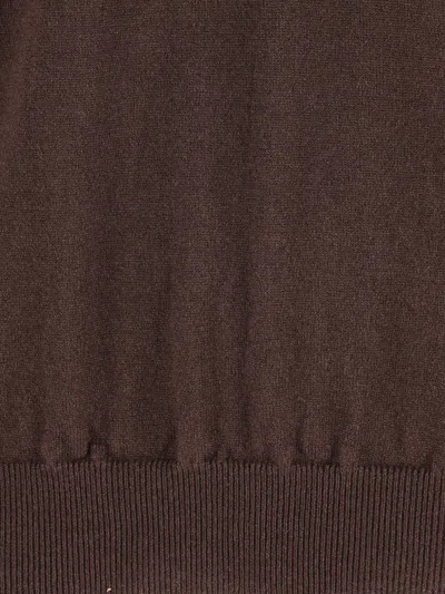Alpha Studio Crew-neck Cashmere Sweater In Brown