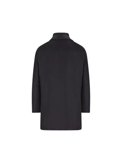 Fay Morning Coat In Technical Poplin In Blue