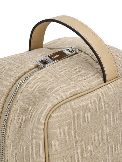 Fendi Ff Toiletry Case Medium In Neutral