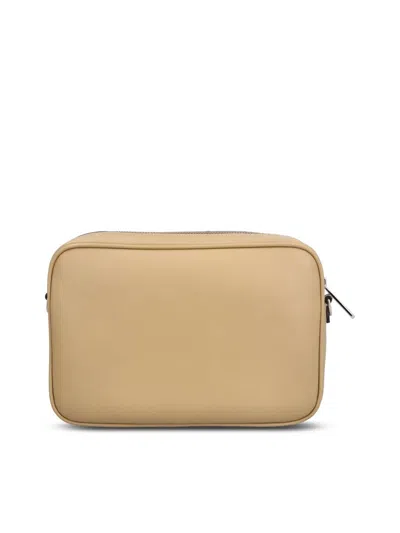 Fendi Monogram-panel Leather Messenger Bag In Nude