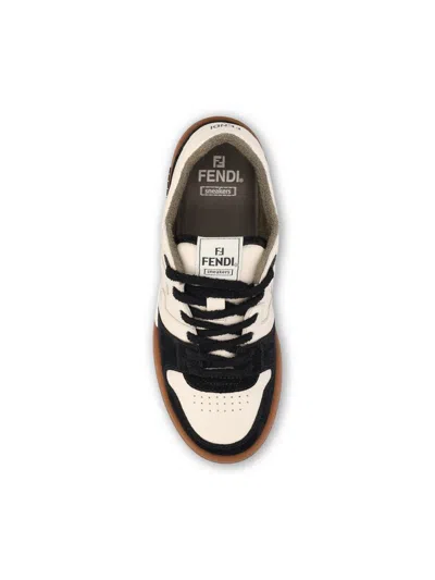 Fendi Match Leather And Suede Low Top Sneakers Shoes In Multi