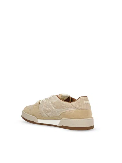 Fendi Ff-monogram Jacquard Suede-panels Sneakers