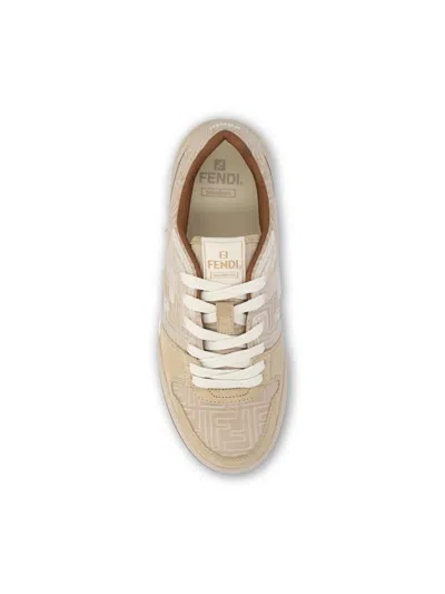 Fendi Ff-monogram Jacquard Suede-panels Sneakers