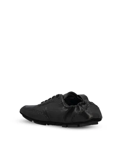 Fendi Calf Leather Sneakers With Subtle Branding In Black